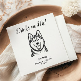 Guardanapo De Papel Modern Dog Wedding Cocktail Napkins 