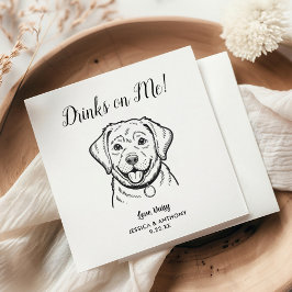 Guardanapo De Papel Modern Dog Wedding Cocktail Napkins 