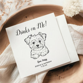 Guardanapo De Papel Modern Dog Wedding Cocktail Napkins 