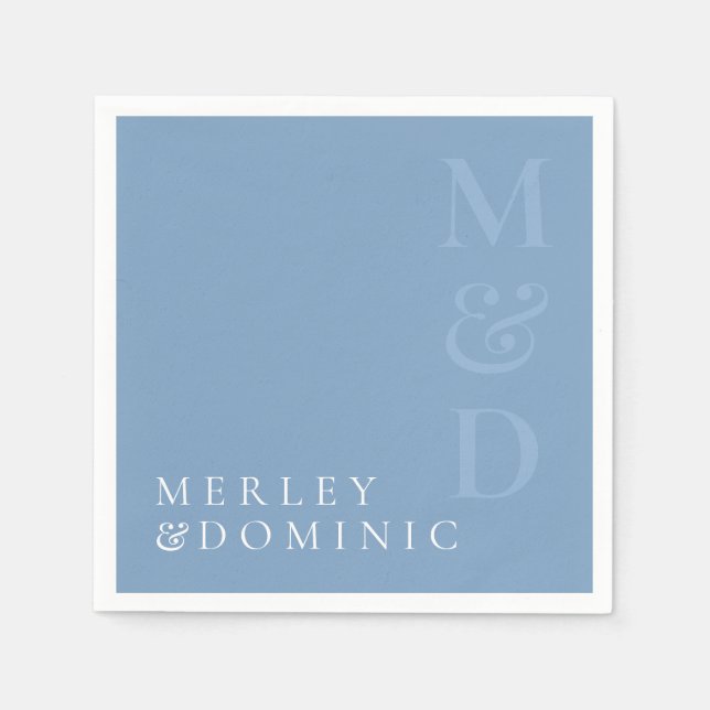 Guardanapo De Papel Modern Dusty Blue Wedding Dinner Party (Frente)