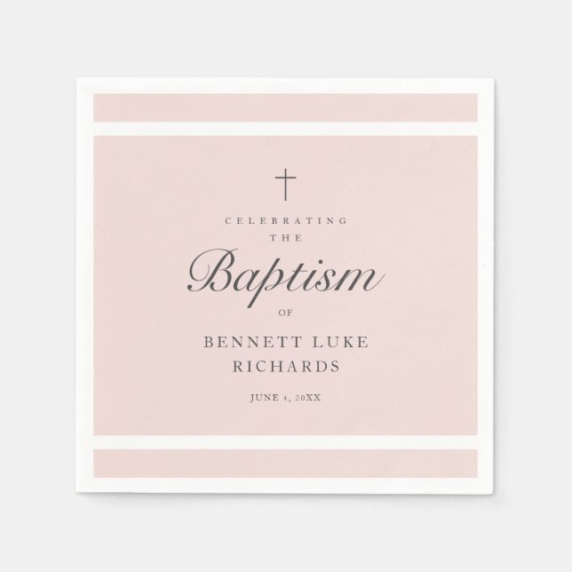Guardanapo De Papel Modern Elegance Girls Baptism (Frente)