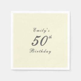 Guardanapo De Papel Modern Elegant 50th Birthday Party Paper