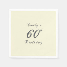 Guardanapo De Papel Modern Elegant 60th Birthday Party Paper