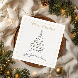 Guardanapo De Papel Modern Elegant Minimal Christmas Tree Napkin