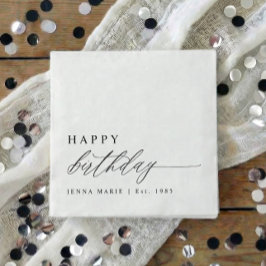 Guardanapo De Papel Modern Elegant Simple Happy Birthday Script