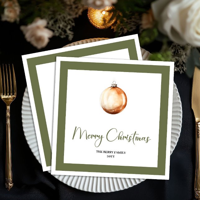 Guardanapo De Papel Modern Farmhouse Christmas Ball Custom Napkins (Modern Farmhouse Christmas Ball Custom Napkins)