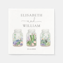 Guardanapo De Papel Modern Fiesta Suculent Terrarium Wedding Favor