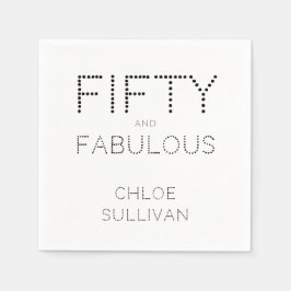 Guardanapo De Papel Modern Fifty and Fabulous Bold 50th Birthday Party