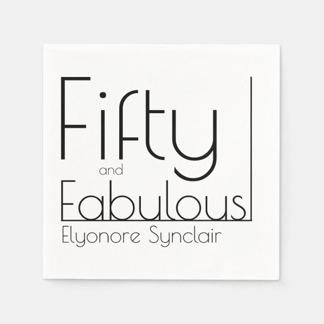 Guardanapo De Papel Modern Fifty and Fabulous Bold 50th Birthday Party (Frente)