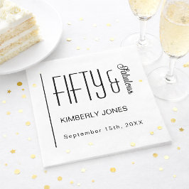 Guardanapo De Papel Modern Fifty and Fabulous Bold 50th Birthday Party