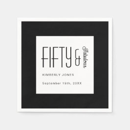 Guardanapo De Papel Modern Fifty and Fabulous Bold 50th Birthday Party