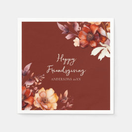 Guardanapo De Papel Modern Floral Friendsgiving 