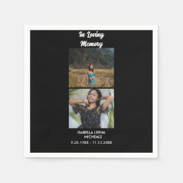 Guardanapo De Papel Modern Funeral Personalized 2 Photo Memoria