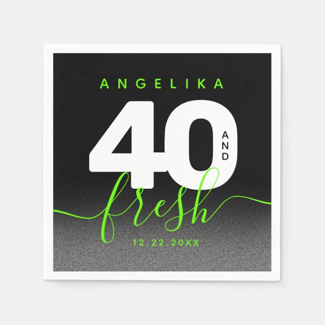 Guardanapo De Papel Modern Girly Bright Green 40 e Fresco (Frente)