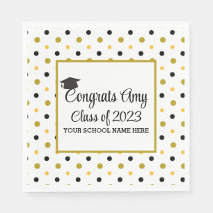 Guardanapo De Papel Modern Gold Congrats Graduation Class of 2023