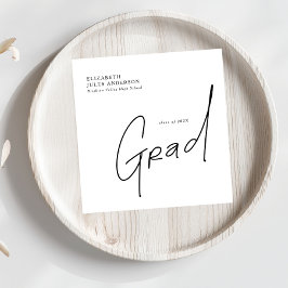 Guardanapo De Papel Modern Grad Script Typography Graduation