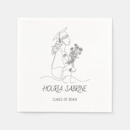 Guardanapo De Papel Modern Graduation Black & white line art graduate