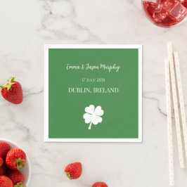Guardanapo De Papel Modern Green Irish Four Leaf Clover Weds