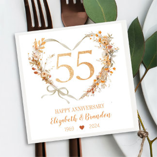 Guardanapo De Papel Modern Happy 55º Casamento de Aniversário Napkins