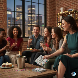 Guardanapo De Papel Modern Happy New Year Party Undated Gold & Black 