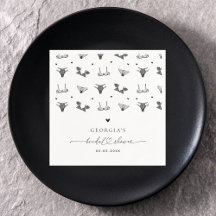 Modern Heart Script & Roupa Íntima Preta Chá de No