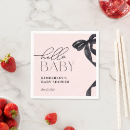 Guardanapo De Papel Modern Hello Baby Black Arco Chá de fraldas