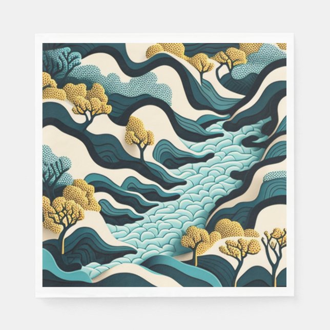 Guardanapo De Papel Modern Landscape (Frente)