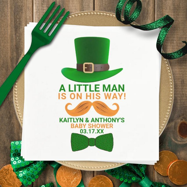 Guardanapo De Papel Modern Leprechaun St. Patrick's Day Baby Shower (Criador carregado)