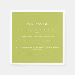 Guardanapo De Papel Modern Lime Green Wedding Custom Fun Facts