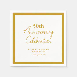 Guardanapo De Papel Modern Minimal 50th Wedding Anniversary
