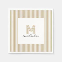 Modern Minimal Gold Stripes Monogram