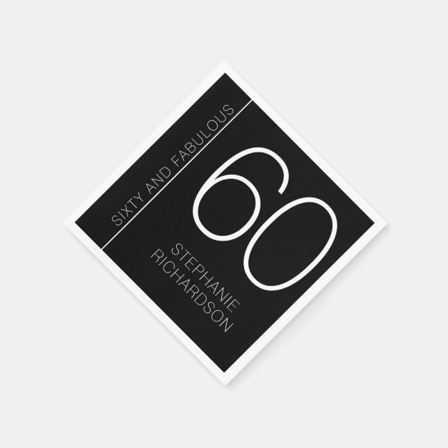 Guardanapo De Papel Modern Minimal Sixty and Fabulous 60th Birthday (Canto)
