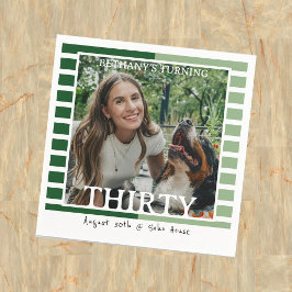 Guardanapo De Papel Modern Minimalist Striped 30th Birthday Photo