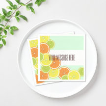 Modern Mint Green Citrus Fruta Slices Paper