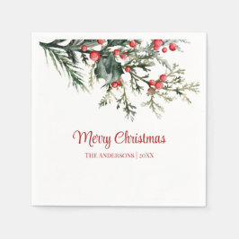 Guardanapo De Papel Modern Mistletoe Feliz Natal