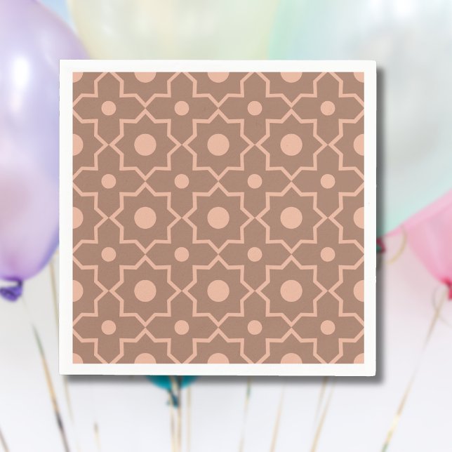 Guardanapo De Papel Modern Mocha Mousse Forma Geométrica Rosa Dusty (Criador carregado)