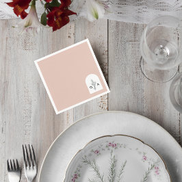 Guardanapo De Papel Modern Neutral Monogram Botanical Napkin