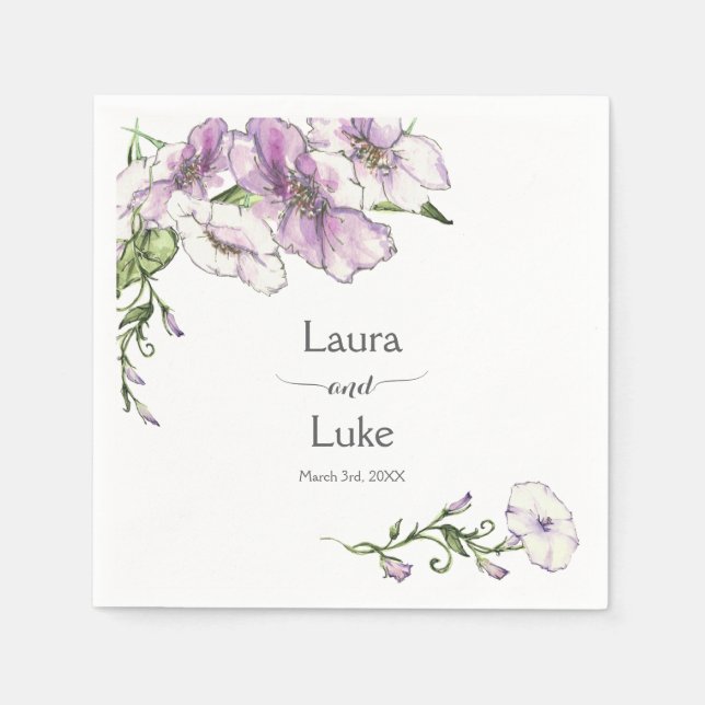 Guardanapo De Papel Modern Pansy Wedding (Frente)