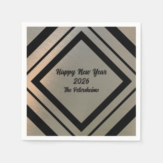 Guardanapo De Papel Modern Personalized Brushed Metal Happy New Years