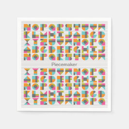 Guardanapo De Papel Modern Quilt Block Letters Napkins