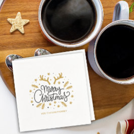 Guardanapo De Papel Modern Reindeer Feliz Festa de Natal