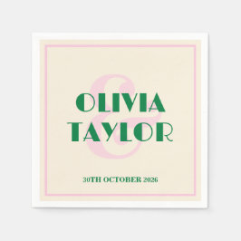 Guardanapo De Papel Modern Retro Striped Wedding Invitation