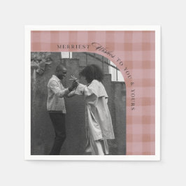 Guardanapo De Papel Modern Rustic Plaid Holiday Napkins Personalized