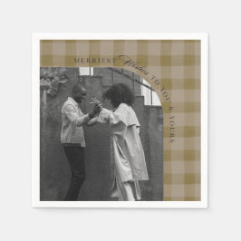 Guardanapo De Papel Modern Rustic Plaid Holiday Napkins Personalized