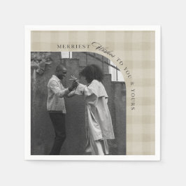 Guardanapo De Papel Modern Rustic Plaid Holiday Napkins Personalized