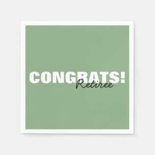 Guardanapo De Papel Modern Sage Green Typografia Grava Retiree