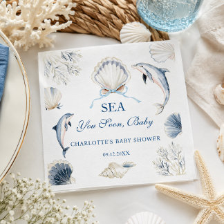 Guardanapo De Papel Modern Sea você logo Bebê Menino Costeiro