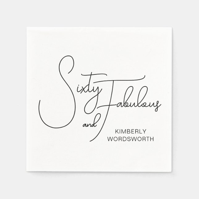 Guardanapo De Papel Modern Sixty and Fabulous 60th Birthday Party (Frente)