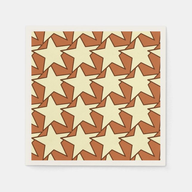 Guardanapo De Papel Modern Star Geométrico - creme e castanho (Frente)