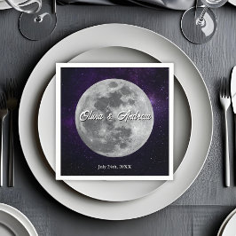 Guardanapo De Papel Modern Starry Night Full Monn Wedding